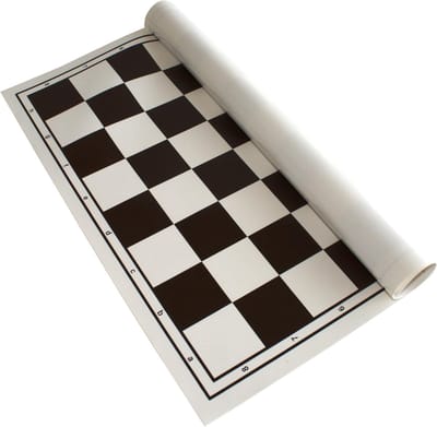 Schaakplan Rolbaar - Schaakmat Speelveld - Toernooi Spel - Kunststof Folie Materiaal - 50x50 cm - Wit Zwart