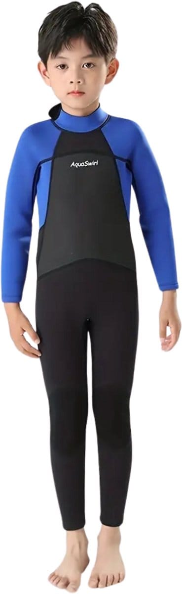 Bovista Wetsuit Kinderen - Swimsuit - Shorty - Surfpak - Duikpak - Lange Mouw - Zwemsuit - Blauw - S
