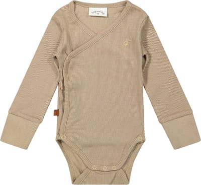 Frogs and Dogs - Romper Rib 2x2 Biologisch | Taupe - Katoen - Maat 44