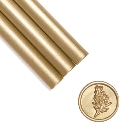 Lijmpistool en Afsluitwax Sticks voor Wax Seals - Prosecco Metallic Licht Goud, Perfect voor Bruiloften, Kaarten, Snail Mail, wijnpakketten, en Kerstcadeaus - Verpakkingen van 8