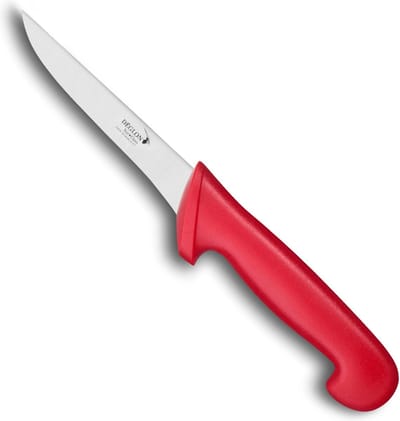 Déglon Uitbeenmes – Smal Lemmet – Ergonomisch Rood Handvat – 13 cm – Vaatwasmachinebestendig