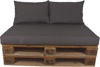 Palletkussen set plof Antraciet 120x80x10 cm