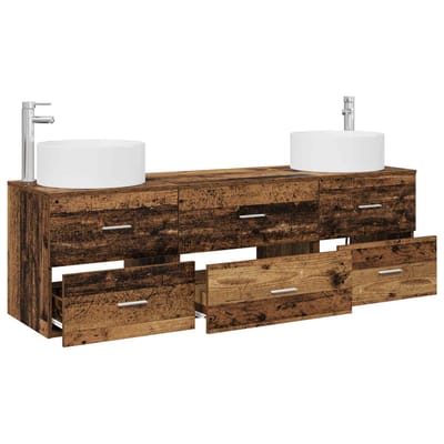 vidaXL - Badkamermeubel - Set - 3 - st - Oud - hout - 161,5 - x - 44,5 - x - 80 - cm