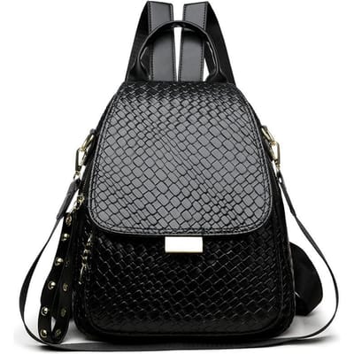 Sac à dos tendance et cool, grande lettre, en cuir tressé, multi-usages, sac à dos de voyage, grande housse de sac antivol, cartable pour femme