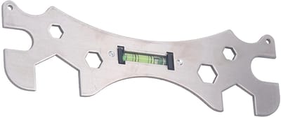 Dailygoods- Douchesleutel Roestvrij Staal - Universele Sleutel - Badkamer Sleutel - Installatietool - Zelfnivellerende Meter - Schroefopening 29 mm/23 mm/10 mm/8 mm/12 mm/17 mm - Installatiesleutel