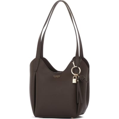 GUESS schoudertas Melody Bucket Brown donkerbruin