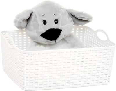Plasticforte opbergmandje/kastmandje - 11 liter - ivoor wit - kunststof - 35 x 28 x 16 cm - nestbaar