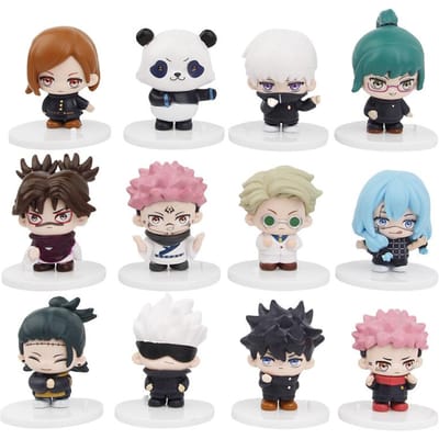 12 stuks/set Animatie Jujutsu Kaisen Itadori Yuji Gojo Satoru Ryomen Sukuna Megumi Kugisaki Actiefiguur Collectie Anime Model No Box beige