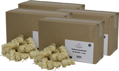 Houtwol Aanmaakkrullen Voordeelverpakking – 4×130 stuks (ca. 520 stuks) – Milieuvriendelijk, Reuk- & Rookloos – Ideaal voor BBQ, Haard & Vuurkorf