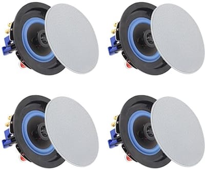 Bluetooth Plafondluidsprekers 4 inch 160W voor Badkamer, Keuken en Woonkamer - 2 Paar