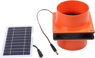 Zonne Ventilator Kit - Afvoerventilator - Luchtcirculatie Verbeteren - 10W Zonnepaneel - 17 x 15 x 10 cm - Oranje
