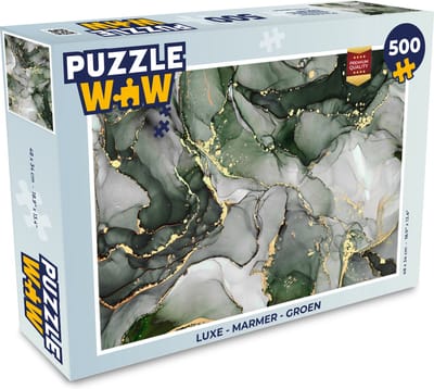 Puzzel Luxe - Marmer print - Groen - Legpuzzel - Puzzel 500 stukjes