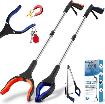 Opvouwbare Grijper met 360° Roterende Kaak en Magneten - 2-Pack