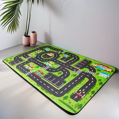 Dailygoods- Speelmat 80 x 120 cm - Autobaanmat - Antislip - Duurzaam - Speelmat voor kinderen - Niet giftig/BPA-vrij