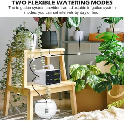 Irrigation System, Automatic Watering for Indoor Plants and Balcony, Adjustable Micro Drip System, Raised Flower Bed, Drip Irrigation for Flower Beds, Garden, Up to 20 Potted Plants