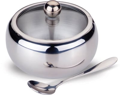 Maestro MR-1696L - Suikerpot - 560 ml - RVS en glas - Inclusief lepel