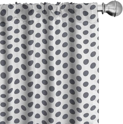 ABAKUHAUS Retro gordijnen – microvezel – halfschaduw 2x75x245 cm – Antraciet/Wit