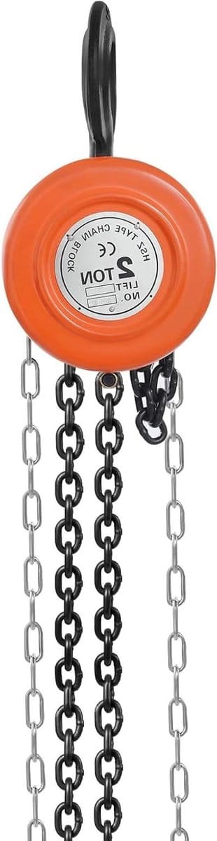 Handkettingtakel - Handlier Hefketting - Zware Lasten Hefen - Stabiele Haak - 2T 3m - Oranje