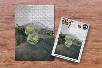 Puzzel Koud verfrissend glas gin tonic - Legpuzzel - Puzzel 500 stukjes