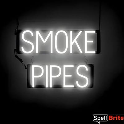 SMOKE PIPES - Lichtreclame Neon LED bord verlicht | SpellBrite | 54 x 38 cm | 6 Dimstanden - 8 Lichtanimaties | Reclamebord neon verlichting