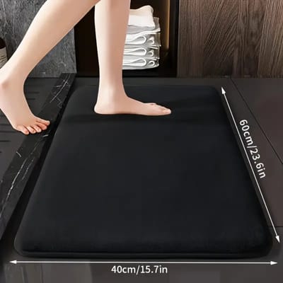 Bovista Sneldrogende Badmat - Douchemat - Antislip - Wc Mat - Toiletmat - Badkamermat - Zwart