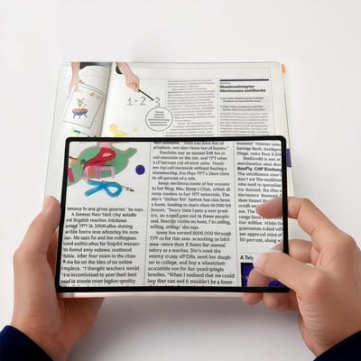 KZQ Leesloep - Leesloep voor slechtzienden - Flexibel - Geschikt voor ouderen en lenzen voor lezen onder een lage hoek - 18 x 12 cm