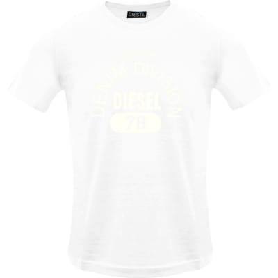 Diesel Monotone Property Of Denim Division Wit T-shirt
