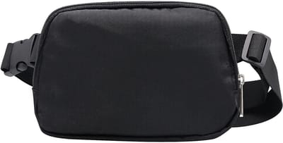 Modieuze heuptas - hardloopriemtas met verstelbare bandjes - crossbody schoudertas voor dames en heren - zwart - 7.8 x 1.9 x 0.
