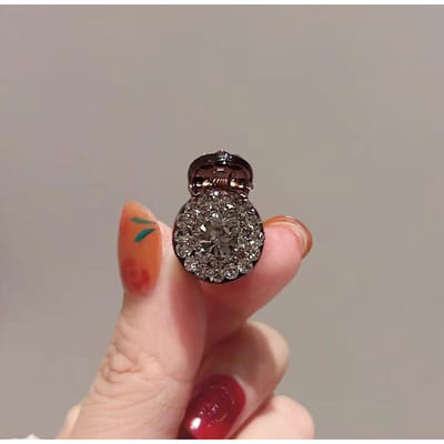 Mini Ronde Strass Haarclip Retro Zirkoon Vrouwen Meisjes Klauwclip Kleine Haarspelden Haarkrabben Meisjes Haaraccessoires brown