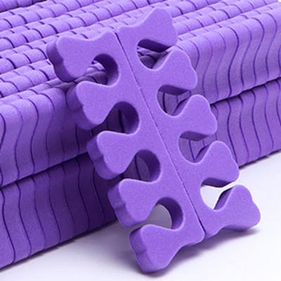 100 stuks Spons Teen Scheider Zacht Nagellak Vinger Scheider Divider Spacer Manicure Pedicure Gereedschap paars