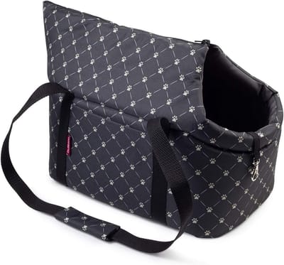Draagtas voor Hond en Puppy - Zwart met Potenprint - Geschikt tot 5 kg