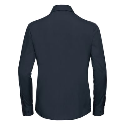 Russell Collection Dames/Dames Klassiek Polycotton Easy-Care Shirt met Lange Mouwen (Franse marine)