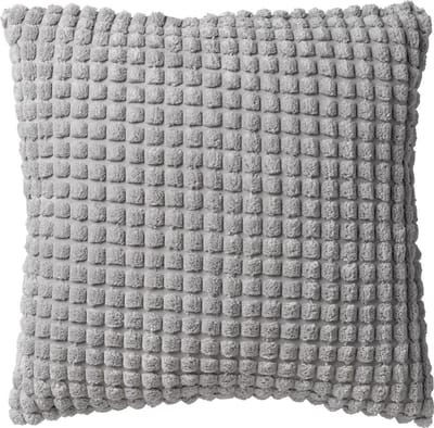 Dutch Decor ROME - kussenhoes 45x45 cm - effen kleur - 3D-structuur - Micro Chip - grijs - met rits - zonder binnenkussen