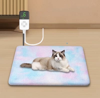 Verwarmingsmat voor huisdieren, veilige elektrische verwarmingsmat voor honden en katten, verwarmingsmat voor binnen, automatische constante temperatuur, 27,5" x 17,7"