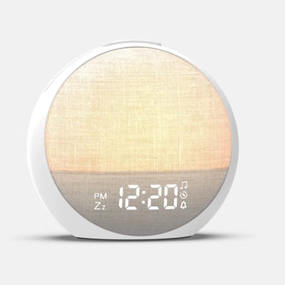 GroenLinQ Wake Up Light – Zonsopgang wekker met 30 slaapgeluiden – Nachtlampje 8 kleuren – Natuurlijk wakker worden & Ontspannen slapen