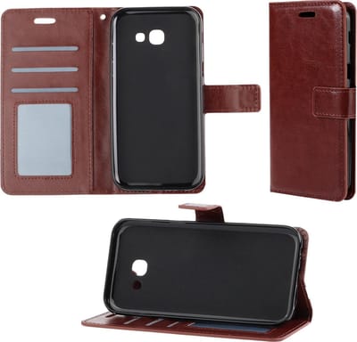 Hoesje - Geschikt voor Samsung Galaxy A5 2017 - Luxe Bookcase - Walletcase Hoes - Portemonnee - Cover - Telefoonhoes - Bruin