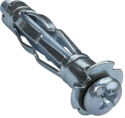 Bevestigingsset - Holle pluggen - Droogbouw bevestiging - Met schroef M6x59mm - Ø12x52mm - Zilver