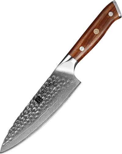 Xinzuo | Koksmes (6.5 inch) | Damascus staal (gehamerd) | Woestijnijzerhout | B13D
