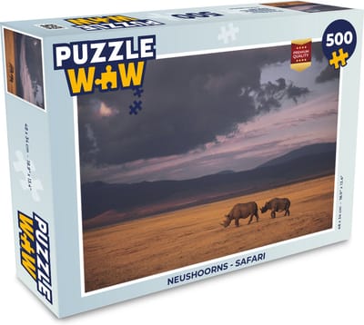 Puzzel Neushoorns - Safari - Legpuzzel - Puzzel 500 stukjes