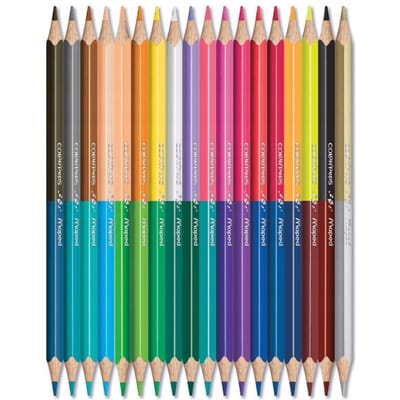 Kleurrijke Dubbelzijdige Kleurpotloden Set - 24 Stuks, 48 Kleuren