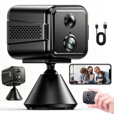 Beveiliging - Mini Bewakingscamera 2K - 2K HD & Nachtzicht - WiFi & Bluetooth - 2800mAh Lange Accu - Magnetisch & Tweeweg Intercom - Voor Thuis & Kantoor