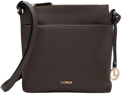 L.CREDI schoudertas Ella Crossbodybag Dark Taupe donkerbruin