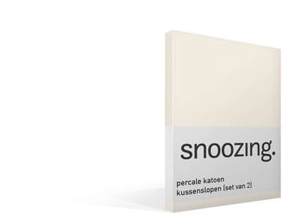 Snoozing percale katoen kussenslopen (set van 2) - Percale katoen - 40x60 cm - Ivoor