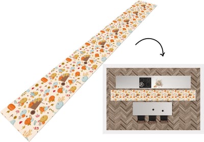 Keukenloper - Keukenmat - Pompoen - Paddelstoelen - Bloemen - Patronen - 400x50 cm - Keuken vloerkleed