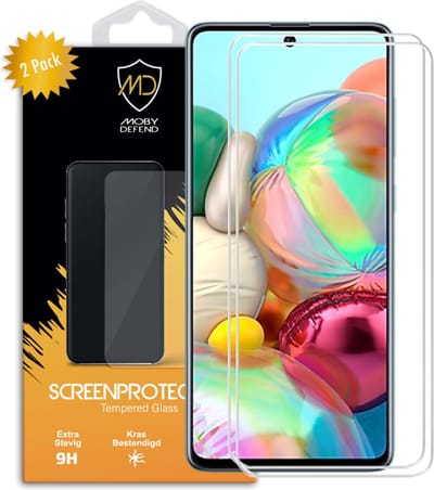 2-Pack MobyDefend Screenprotectors - Geschikt voor Samsung Galaxy A71 - Case-Friendly Screensavers - Gehard Glas