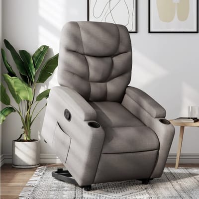 Vidaxl Verstelbare Fauteuil, Kleur Taupe, Bekleed met Stof