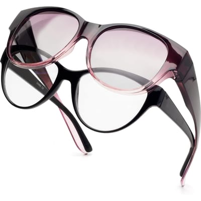 Gepolariseerde Zonnebril Overzetbril TR90 Montuur voor Heren Dames Om Over Zonnebrillen te Dragen Lichtgewicht Oversized Vierkante Bril UV400 black