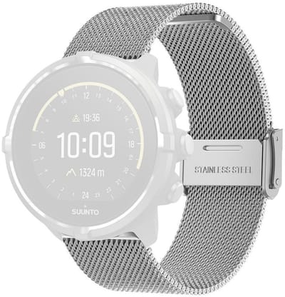 Milanees bandje - geschikt voor Suunto 9 / Suunto 9 Baro - Milanese met gespsluiting - zilver