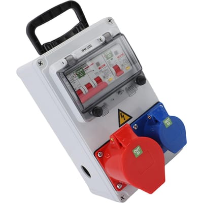 Boîte de distribution industrielle portative à prises 250x150x100mm Étanche Boîte de sortie électrique portable avec disjoncteur pour