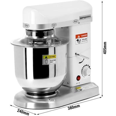 GGM Gastro Planetenrührmaschine - 7 Liter - 500 Watt - inkl. 3 Rühraufsätze Wit